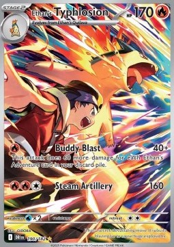 Ethan's Typhlosion (Destined Rivals) Pokemon card scan