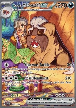 Arven's Mabosstiff ex (Destined Rivals) Pokemon card scan